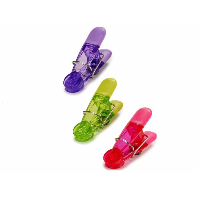 Pinzas Cierrabolsas Multicolor Caucho Plástico 4 Piezas Magnético (12 Unidades) 4