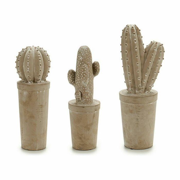 Figura Decorativa para Jardín Cactus Piedra 13 x 38 x 13 cm (3 Unidades) 1