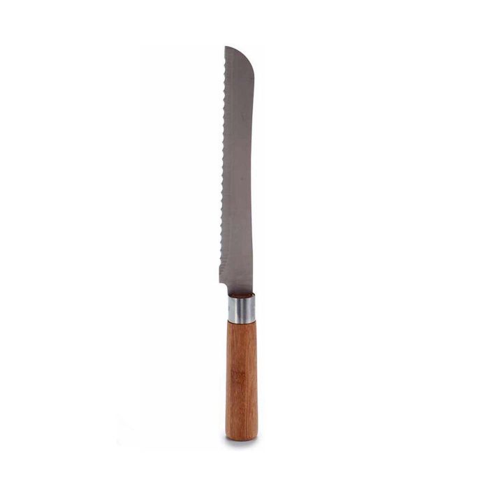 Cuchillo de Sierra 2,8 x 2,5 x 32 cm Acero Inoxidable Bambú (12 Unidades) 1