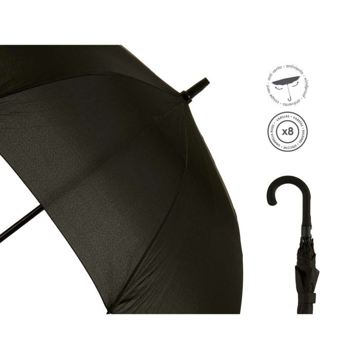 Paraguas Negro Metal Tela 100 x 100 x 84 cm (24 Unidades) 1