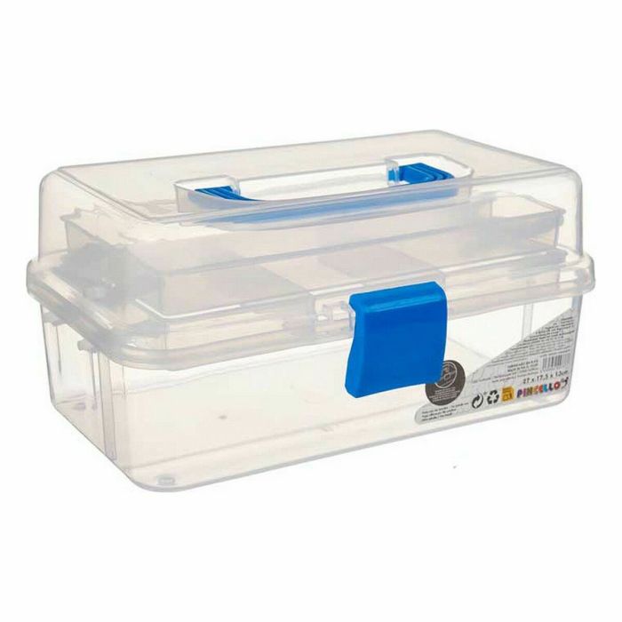 Caja Multiusos Azul Transparente Plástico 27 x 13,5 x 16 cm (12 Unidades) 1