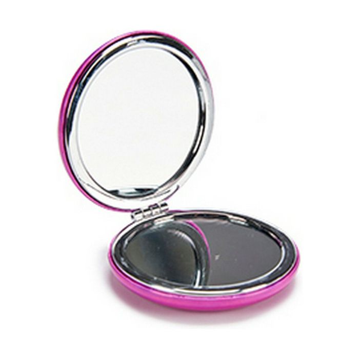 Espejo de Bolsillo Metalizado Azul Rosa Plateado Cristal Plástico 8 x 2,4 x 8 cm (12 Unidades) 1