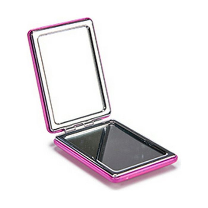 Espejo de Bolsillo Metalizado Azul Rosa Plateado Cristal Plástico 2,5 x 8,5 x 6,2 cm (12 Unidades) 1