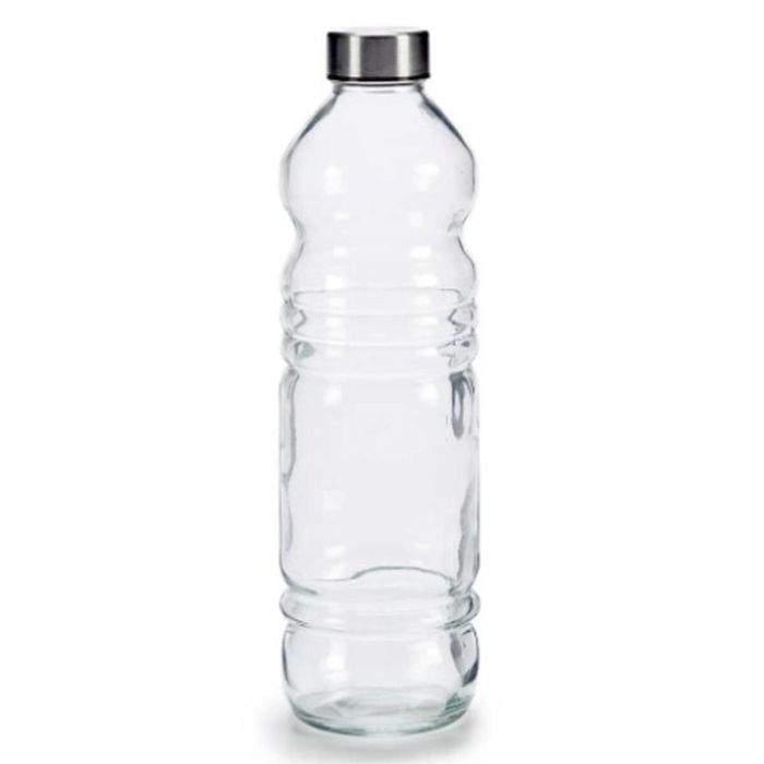 Botella de Cristal Transparente Plateado Vidrio 1,1 L 8 x 31 x 8 cm (18 Unidades) 1