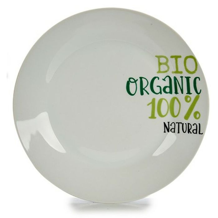 Plato Llano Organic Porcelana 24,4 x 2,6 x 24,4 cm (10 Unidades) 1