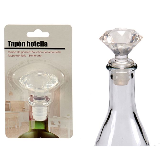 Tapón hermético para botella Transparente 4,5 x 14,5 x 8,5 cm Diamante (12 Unidades) 1