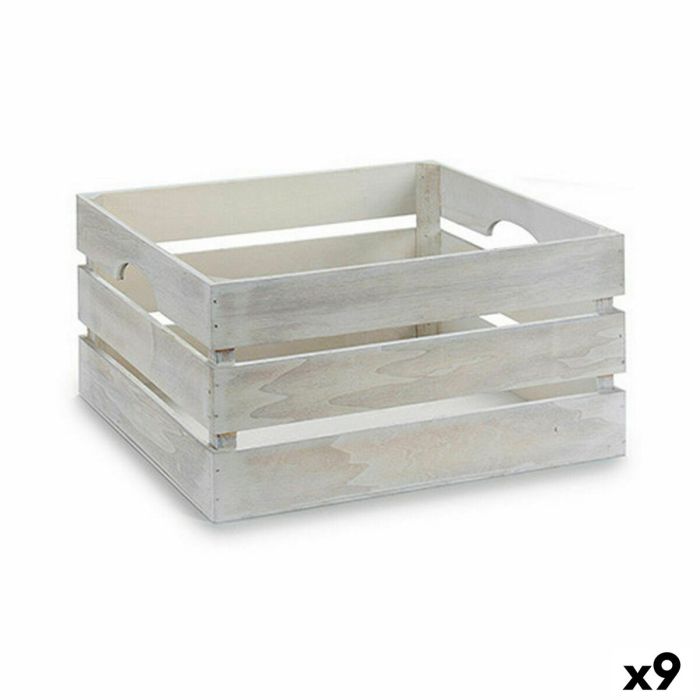Caja Decorativa Blanco Madera 31 x 20 x 40,5 cm (9 Unidades