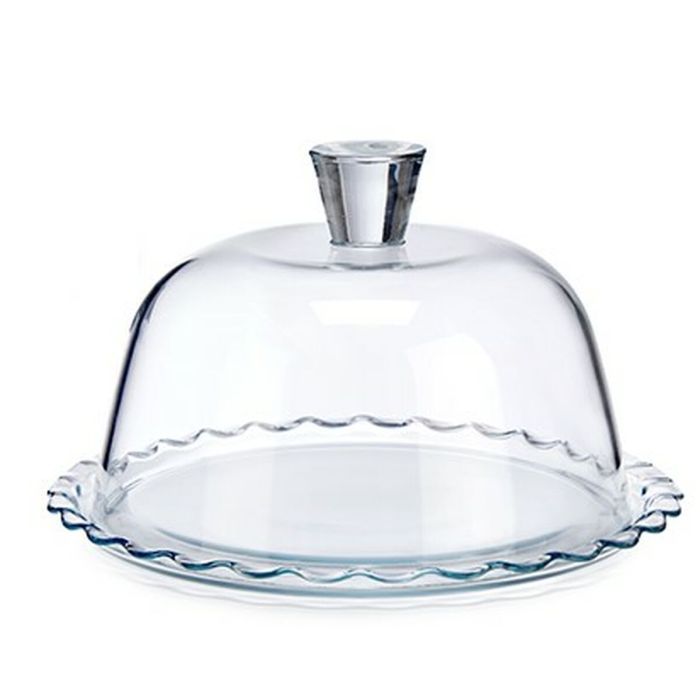 Tartera Petite Patisserie Ondas Transparente Vidrio 26,4 x 15,5 x 26,4 cm (2 Unidades) 1