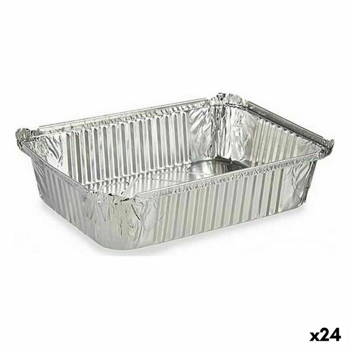 Set de Fuentes de Cocina Desechable Con Tapa Aluminio 19 x 6,8 x 25,5 cm (24 Unidades) Set de Fuentes de Cocina Desechable Con Tapa Aluminio 19 x 6,8 x 25,5 cm (24 Unidades)