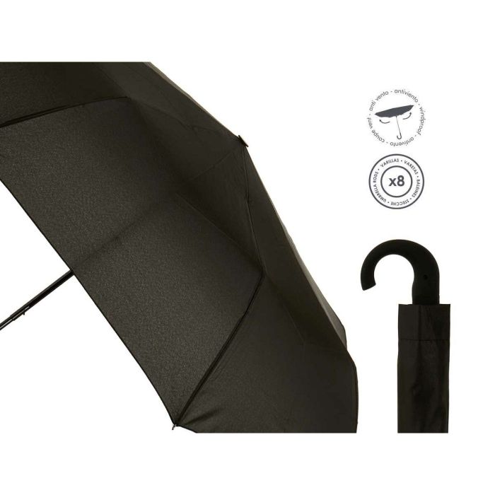 Paraguas Negro Metal Tela 100 x 100 x 62 cm (16 Unidades) 1