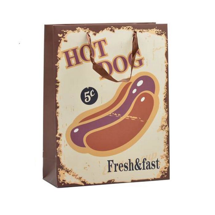 Bolsa de Papel Hotdog & Coffee 10 x 33 x 25,5 cm (12 Unidades) 2