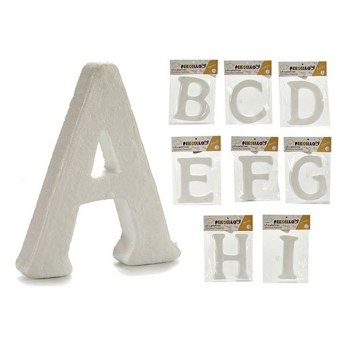 Letras ABCDEFGHI Blanco Poliestireno 2 x 23 x 17 cm (9 Unidades) 2