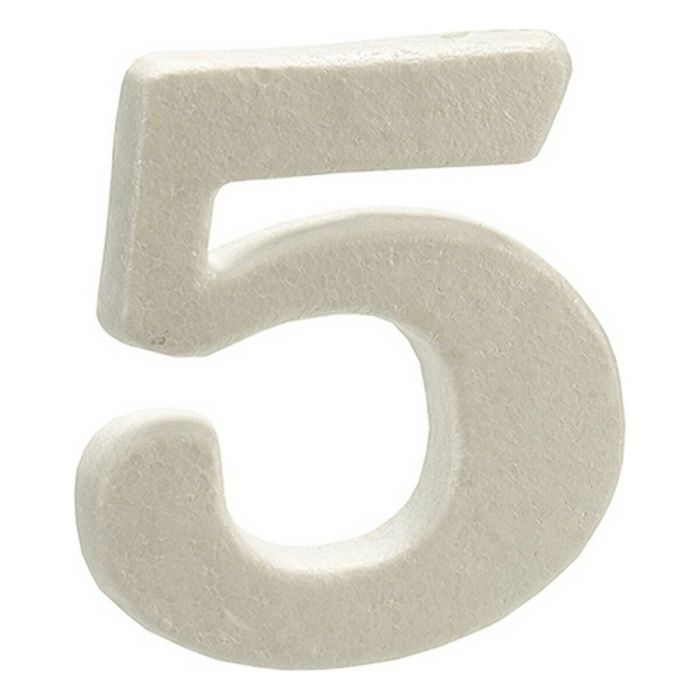 Número 5 Blanco Poliestireno 2 x 15 x 10 cm (12 Unidades) 1