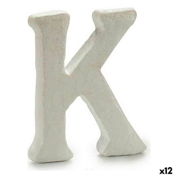Letra K Blanco Poliestireno 1 x 15 x 13,5 cm (12 Unidades)