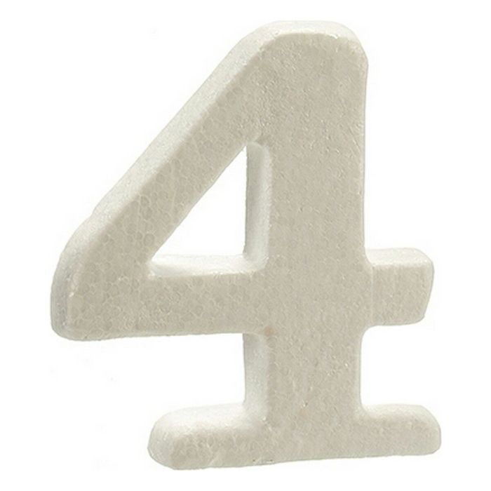 Número 4 Blanco Poliestireno 2 x 15 x 10 cm (12 Unidades) 1