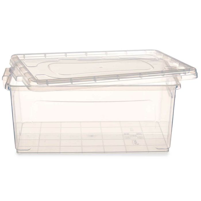 Caja de Almacenaje con Tapa Transparente Plástico 22 L 32 x 20,5 x 50 cm (6 Unidades) 1