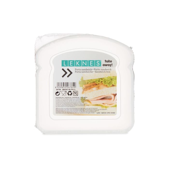 Fiambrera para Sandwich Transparente Plástico 12 x 4 x 12 cm (24 Unidades) 2