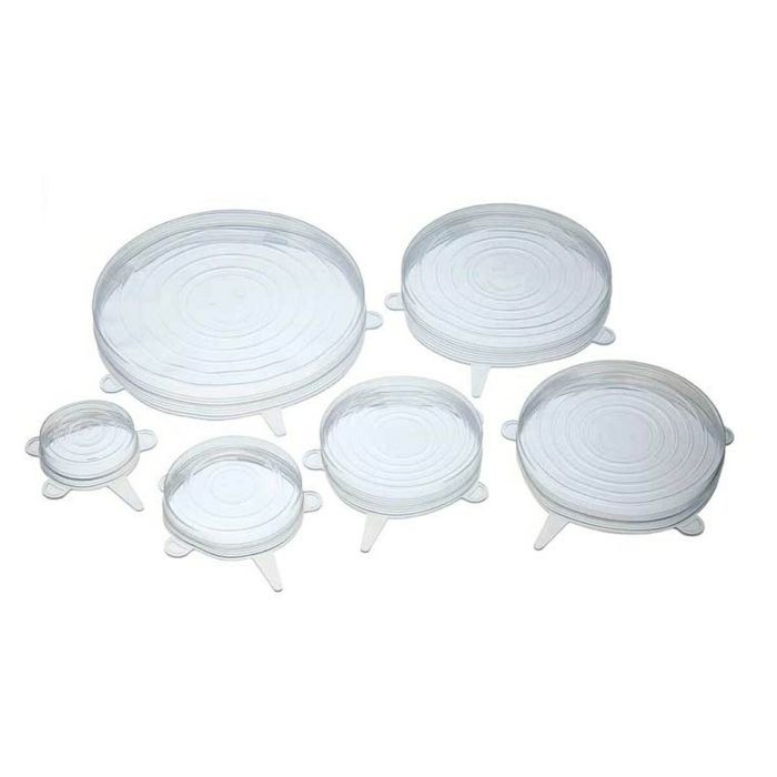 Tapas Silicona X6 Set Reutilizable Ajustable Cocina Cuadrada