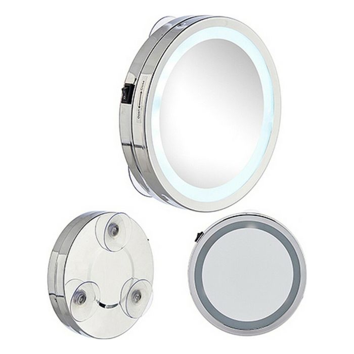 Espejo de Aumento Luz LED Plateado 16,5 x 4 x 16,5 cm (12 Unidades) 2