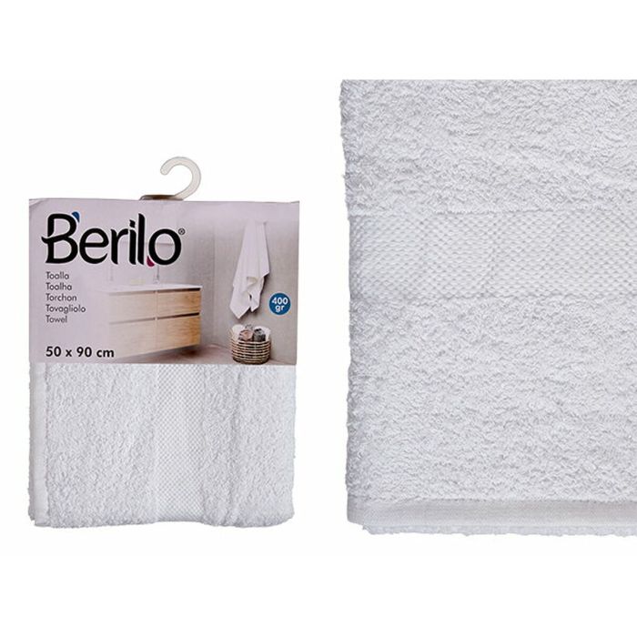 Toalla de baño 50 x 90 cm Blanco (6 Unidades) 1