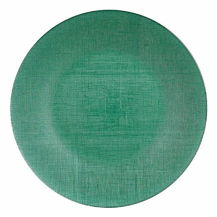 Plato Llano Verde Vidrio 32,5 x 2,5 x 32,5 cm (6 Unidades) 2