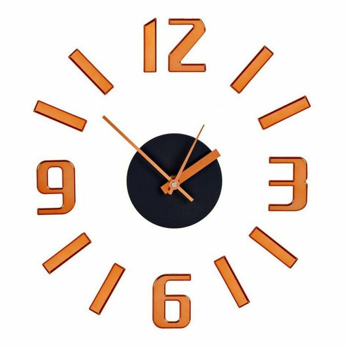 Reloj de Pared Adhesivo Bronce ABS Ø 35 cm (12 Unidades) 1