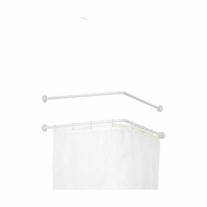 Barra para Cortinas De ducha Blanco Aluminio 80 cm (24 Unidades) 2