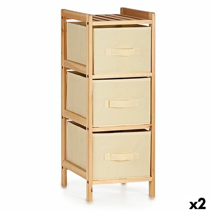 Cajonera Crema Madera Textil 28 x 70 x 29,5 cm (2 Unidades) 0 Cajonera Crema Madera Textil 28 x 70 x 29,5 cm (2 Unidades) 0
