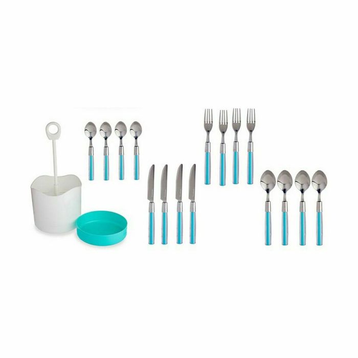 Set de Cubiertos Azul Acero Inoxidable (8 Unidades) 2