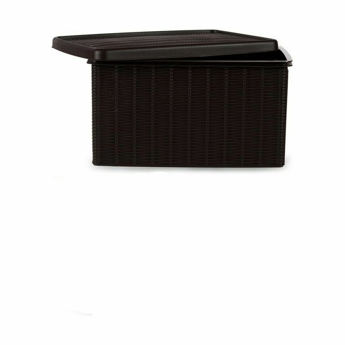Caja de Almacenaje con Tapa Stefanplast Elegance Lateral Marrón Plástico 29 x 21 x 39 cm (5 Unidades) 1