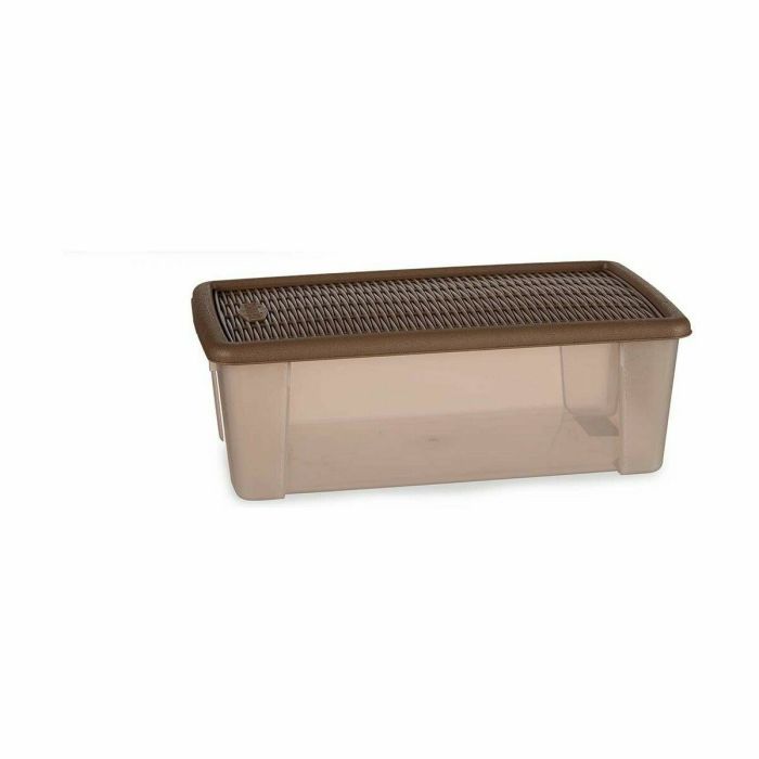 Caja de Almacenaje con Tapa Stefanplast Elegance Beige Plástico 5 L 19,5 x 11,5 x 33 cm (12 Unidades) 2