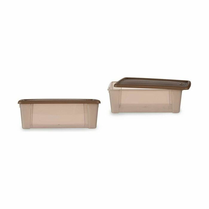 Caja de Almacenaje con Tapa Stefanplast Elegance Beige Plástico 5 L 19,5 x 11,5 x 33 cm (12 Unidades) 1