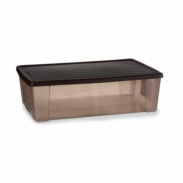 Caja de Almacenaje con Tapa Stefanplast Elegance Marrón Plástico 30 L 38,5 x 17 x 59,5 cm (6 Unidades) 2