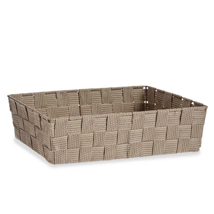 Cesta Multiusos Beige Tela 3,8 L 34 x 8,5 x 21 cm (18 Unidades) 3