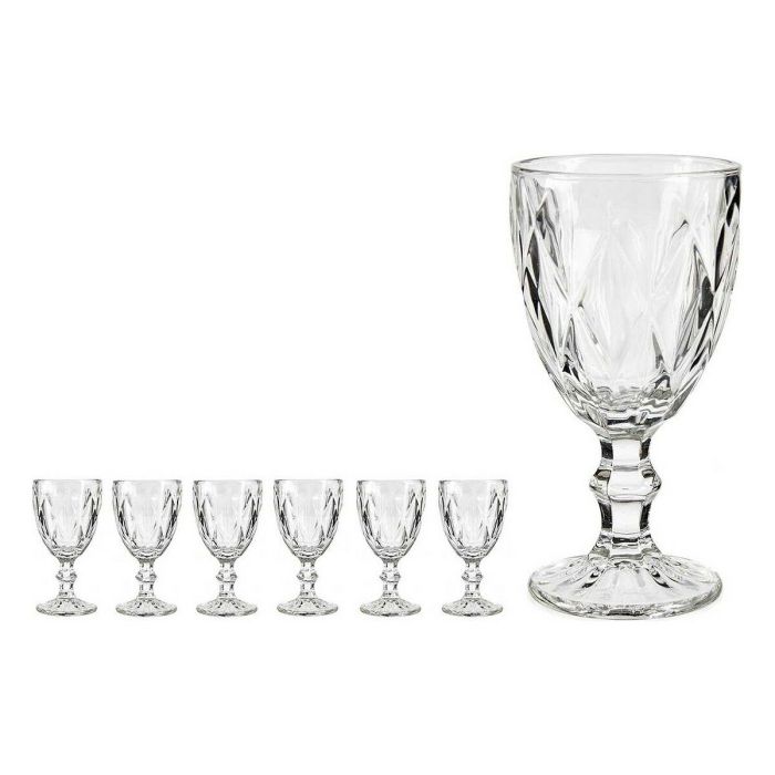 Copa de vino Diamante Transparente Vidrio 330 ml (6 Unidades) 2