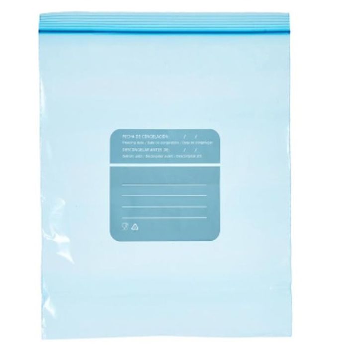 Set de Bolsas Reutilizables para Alimentos ziplock 25 x 30 cm Azul Polietileno 3 L (20 Unidades) 1