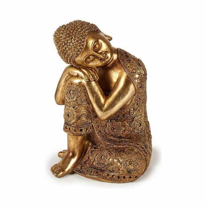 Figura Decorativa Buda Sentado Dorado 20 x 30 x 20 cm (4 Unidades) 2