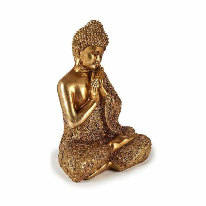Figura Decorativa Buda Sentado Dorado 17 x 33 x 23 cm (4 Unidades) 2