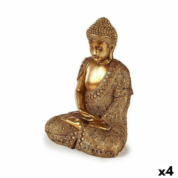 Figura Decorativa Buda Sentado Dorado 18 x 33 x 22,5 cm (4 Unidades) Figura Decorativa Buda Sentado Dorado 18 x 33 x 22,5 cm (4 Unidades)