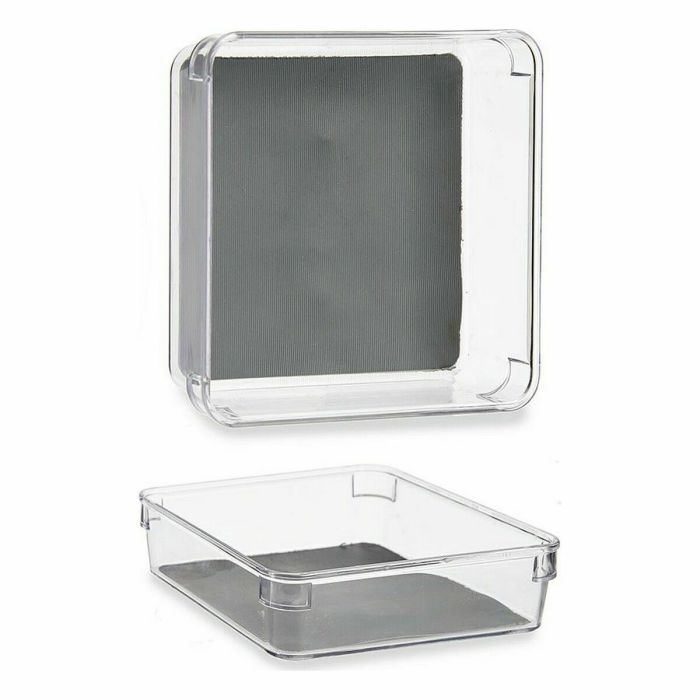 Organizador de Cajones Plástico reciclado Gris 16 x 4,5 x 16 cm (24 Unidades) 2