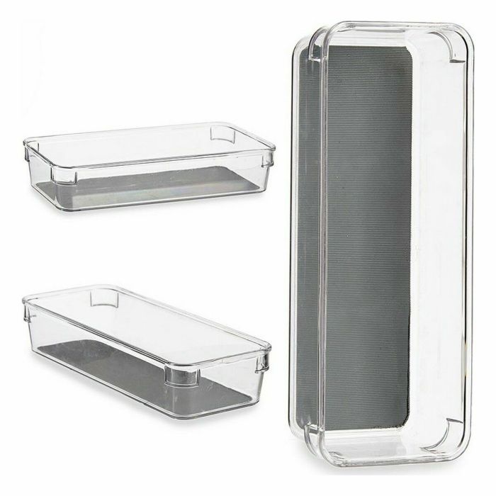 Organizador de Cajones Plástico reciclado Gris 9,3 x 4,5 x 23 cm (24 Unidades) 2