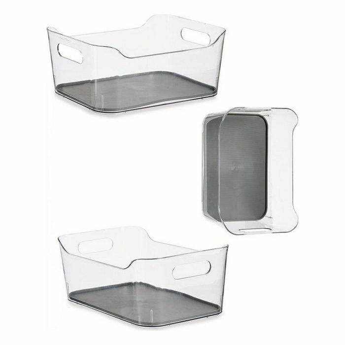 Organizador de Cajones Plástico reciclado Gris 17 x 10,5 x 24,5 cm (12 Unidades) 2