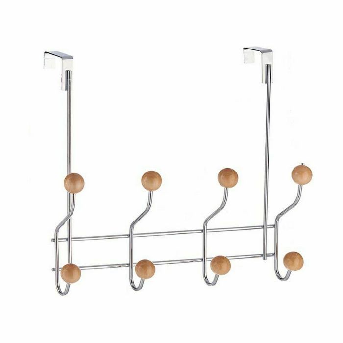 Perchero para Puertas Marrón Madera Metal 29 x 9 x 28 cm (12 Unidades) 1