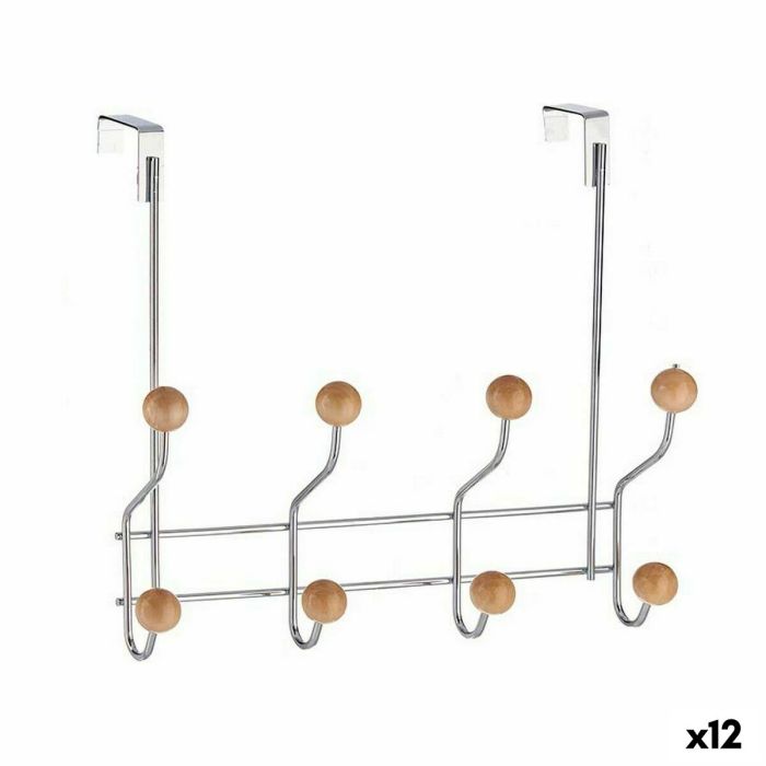 Perchero para Puertas Marrón Madera Metal 29 x 9 x 28 cm (12 Unidades) Perchero para Puertas Marrón Madera Metal 29 x 9 x 28 cm (12 Unidades)