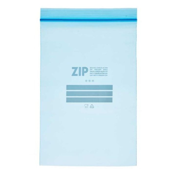Set de Bolsas Reutilizables para Alimentos ziplock 17 x 25 cm Azul Polietileno (20 Unidades) 1