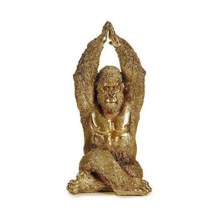Figura Decorativa Yoga Gorila Dorado 17 x 36 x 19,5 cm (4 Unidades) 1