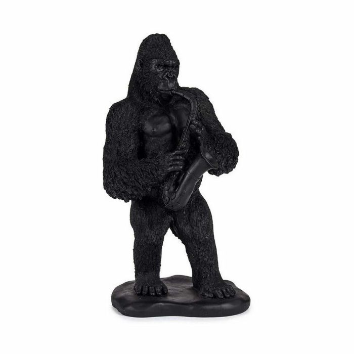 Figura Decorativa Gorila Saxofón Negro 15 x 38,8 x 22 cm (3 Unidades) 1