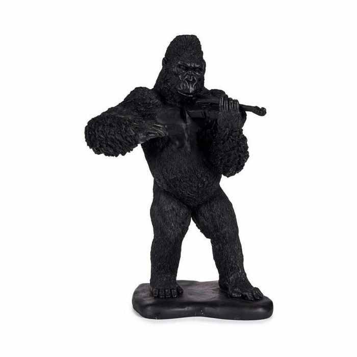 Figura Decorativa Gorila Violín Negro 17 x 41 x 30 cm (3 Unidades) 1
