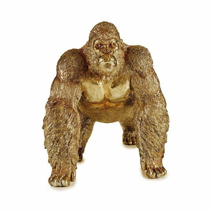 Figura Decorativa Gorila Dorado 20 x 27,5 x 34 cm (2 Unidades) 1