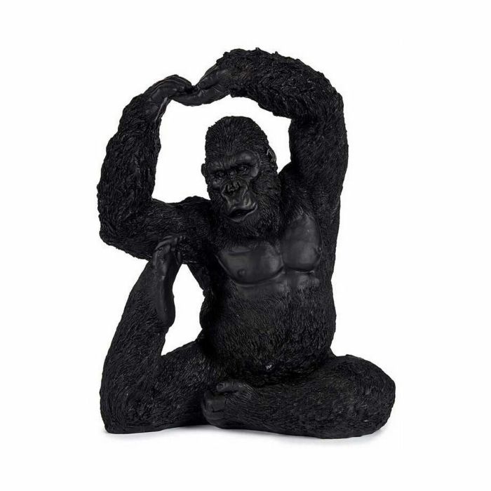 Figura Decorativa Yoga Gorila Negro 15,2 x 31,5 x 26,5 cm (3 Unidades) 1